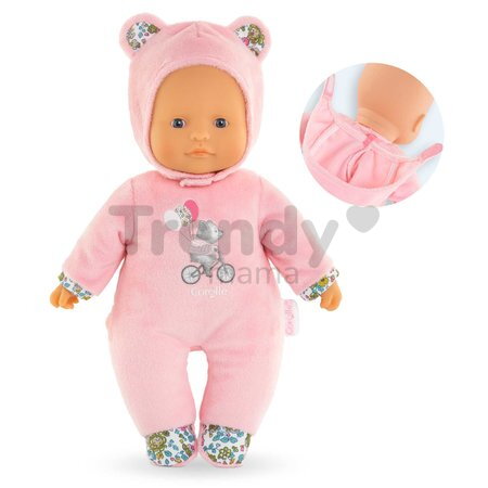 Bábika Sweet Heart Pink Bear Mon Doudou Corolle s modrými očami a kapucňou 30 cm od 0 mes