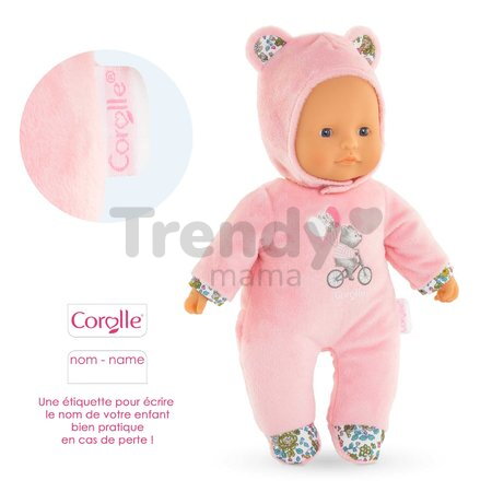 Bábika Sweet Heart Pink Bear Mon Doudou Corolle s modrými očami a kapucňou 30 cm od 0 mes