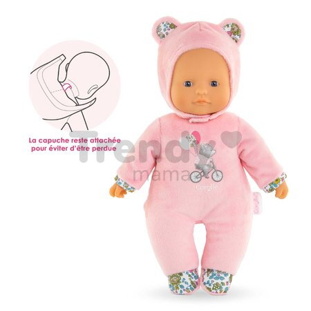 Bábika Sweet Heart Pink Bear Mon Doudou Corolle s modrými očami a kapucňou 30 cm od 0 mes