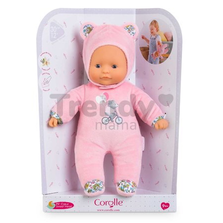 Bábika Sweet Heart Pink Bear Mon Doudou Corolle s modrými očami a kapucňou 30 cm od 0 mes