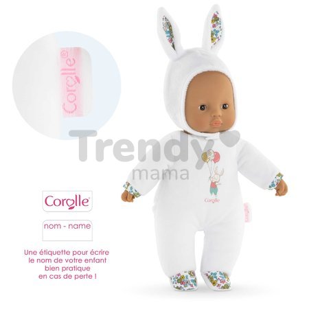Bábika Sweet Heart White Bunny Mon Doudou Corolle s čiernymi očami a kapucňou 30 cm od 0 mes