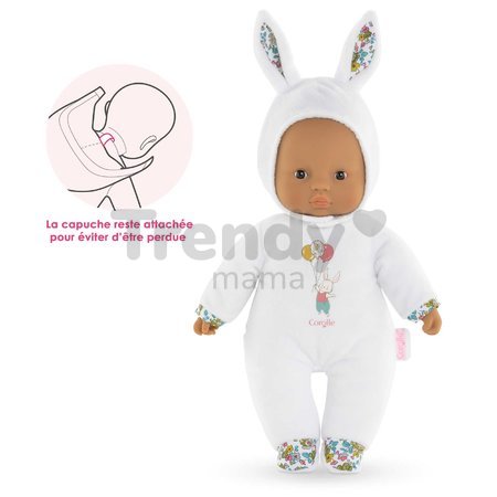 Bábika Sweet Heart White Bunny Mon Doudou Corolle s čiernymi očami a kapucňou 30 cm od 0 mes