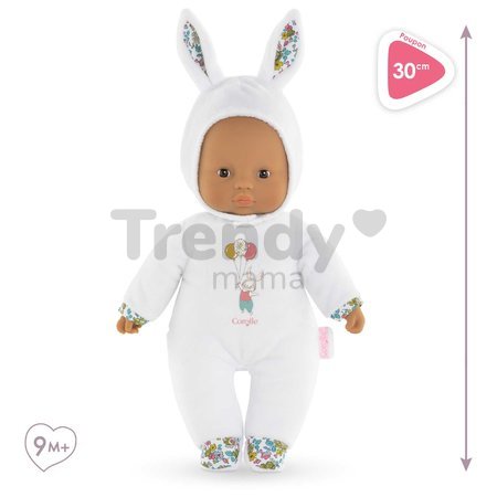 Bábika Sweet Heart White Bunny Mon Doudou Corolle s čiernymi očami a kapucňou 30 cm od 0 mes