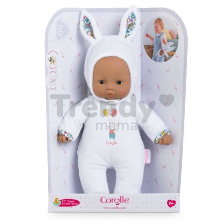 Bábika Sweet Heart White Bunny Mon Doudou Corolle s čiernymi očami a kapucňou 30 cm od 0 mes