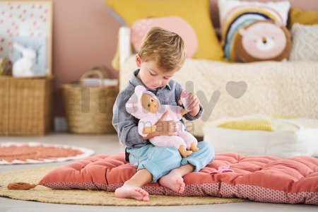 Bábika Bébé Calin Loving Teddy Bear Mon Premier Poupon Corolle s modrými klipkajúcimi očami a 2 doplnky 30 cm od 18 mes