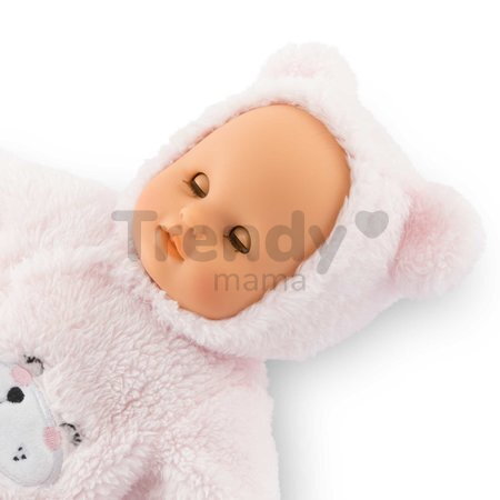 Bábika Bébé Calin Loving Teddy Bear Mon Premier Poupon Corolle s modrými klipkajúcimi očami a 2 doplnky 30 cm od 18 mes