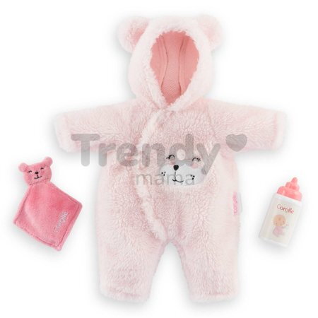 Bábika Bébé Calin Loving Teddy Bear Mon Premier Poupon Corolle s modrými klipkajúcimi očami a 2 doplnky 30 cm od 18 mes