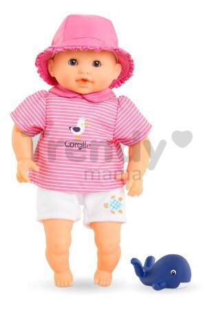 Bábika na kúpanie Baby Bath Océane Mon Premiere Poupon Corolle s modrými klipkajúcimi očami a veľrybou 30 cm od 18 mes