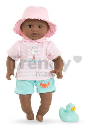 Bábika na kúpanie Baby Bath Alyzée Mon Premiere Poupon Corolle s hnedými klipkajúcimi očami a kačičkou 30 cm od 18 mes