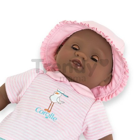 Bábika na kúpanie Baby Bath Alyzée Mon Premiere Poupon Corolle s hnedými klipkajúcimi očami a kačičkou 30 cm od 18 mes