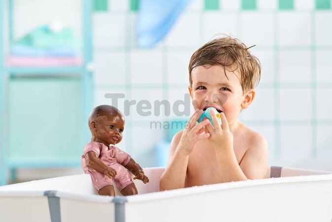 Bábika na kúpanie Baby Bath Alyzée Mon Premiere Poupon Corolle s hnedými klipkajúcimi očami a kačičkou 30 cm od 18 mes
