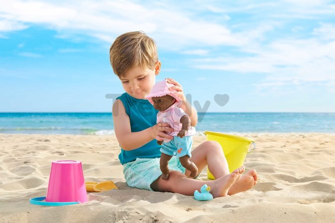 Bábika na kúpanie Baby Bath Alyzée Mon Premiere Poupon Corolle s hnedými klipkajúcimi očami a kačičkou 30 cm od 18 mes