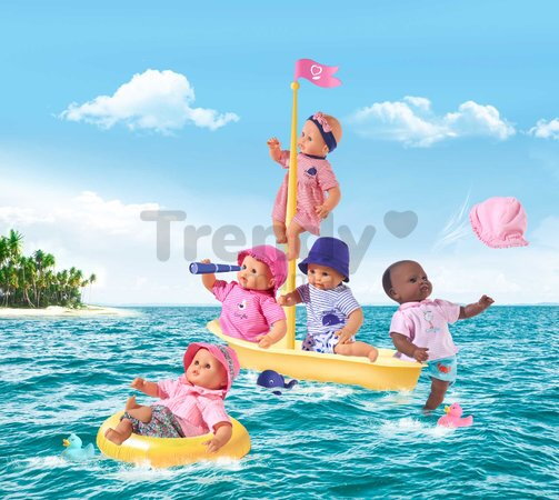 Bábika na kúpanie Baby Bath Alyzée Mon Premiere Poupon Corolle s hnedými klipkajúcimi očami a kačičkou 30 cm od 18 mes