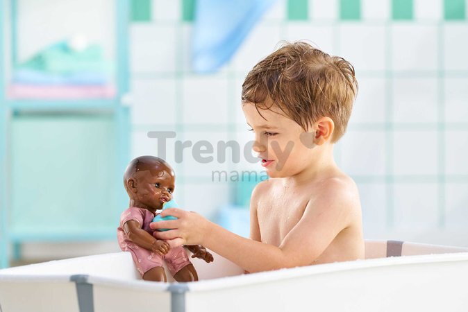 Bábika na kúpanie Baby Bath Alyzée Mon Premiere Poupon Corolle s hnedými klipkajúcimi očami a kačičkou 30 cm od 18 mes