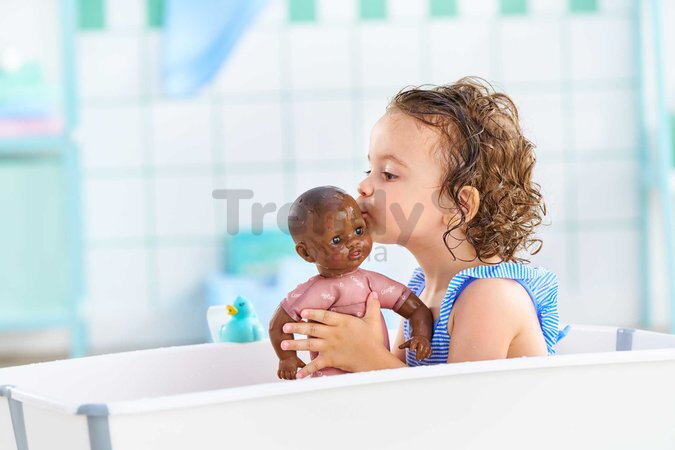 Bábika na kúpanie Baby Bath Alyzée Mon Premiere Poupon Corolle s hnedými klipkajúcimi očami a kačičkou 30 cm od 18 mes