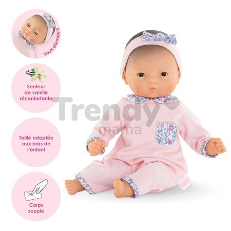 Bábika Bébé Calin Mila Mon Premier Poupon Corolle s hnedými klipkajúcimi očami 30 cm od 18 mes