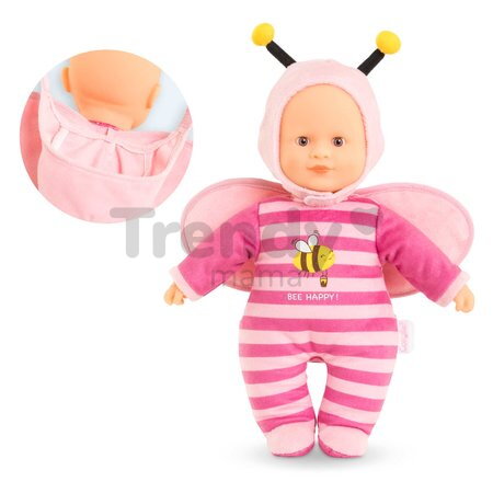 Bábika Sweet Heart Bee Mon Doudou Corolle s hnedými očami kapucňou a krídelkami 30 cm od 9 mes