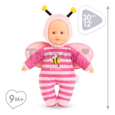 Bábika Sweet Heart Bee Mon Doudou Corolle s hnedými očami kapucňou a krídelkami 30 cm od 9 mes