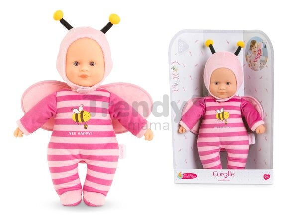 Bábika Sweet Heart Bee Mon Doudou Corolle s hnedými očami kapucňou a krídelkami 30 cm od 9 mes