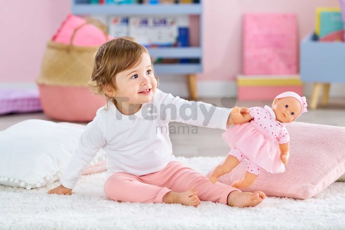 Bábika Mon Adorable Petit Poupon Hearts Corolle s modrými klipkajúcimi očami so sukničkou 30 cm od 12 mes