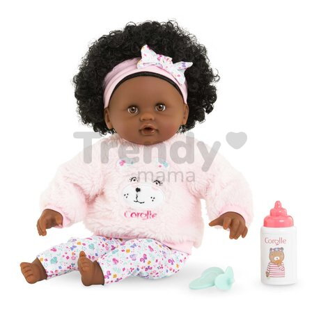 Bábika Bébé Calin Caroline Mon Premier Poupon Corolle s hnedými klipkajúcimi očami a 2 doplnky 30 cm od 18 mes