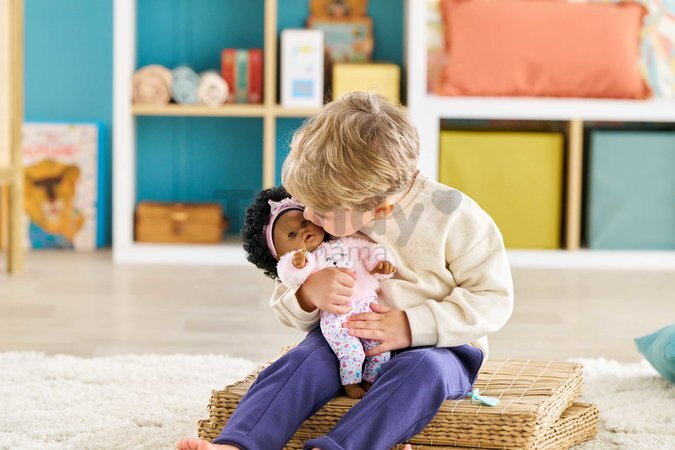 Bábika Bébé Calin Caroline Mon Premier Poupon Corolle s hnedými klipkajúcimi očami a 2 doplnky 30 cm od 18 mes