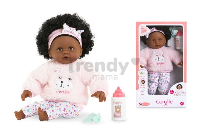 Bábika Bébé Calin Caroline Mon Premier Poupon Corolle s hnedými klipkajúcimi očami a 2 doplnky 30 cm od 18 mes