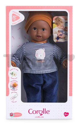 Bábika Bébé Calin Marius Mon Premier Poupon Corolle s hnedými klipkajúcimi očami 30 cm od 18 mes