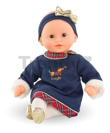 Bábika Bébé Calin Margaux Corolle Holidays Mon Premier Poupon Corolle vianočná edícia s hnedými klipkajúcimi očami 30 cm od 18 mes