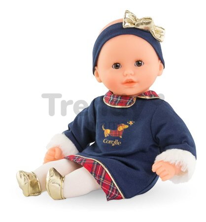 Bábika Bébé Calin Margaux Corolle Holidays Mon Premier Poupon Corolle vianočná edícia s hnedými klipkajúcimi očami 30 cm od 18 mes