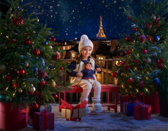 Bábika Bébé Calin Margaux Corolle Holidays Mon Premier Poupon Corolle vianočná edícia s hnedými klipkajúcimi očami 30 cm od 18 mes