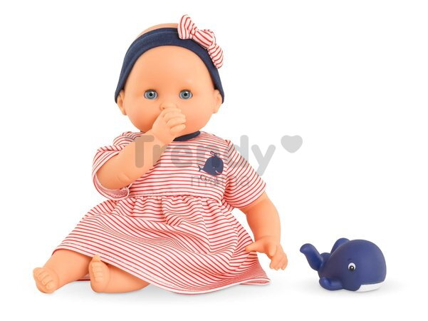 Bábika na kúpanie Baby Bath Calypso Mon Premiere Poupon Corolle s modrými klipkajúcimi očami a veľrybou 30 cm od 18 mes