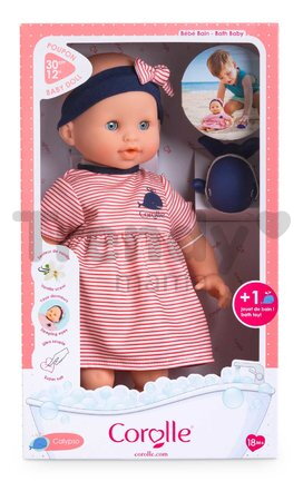 Bábika na kúpanie Baby Bath Calypso Mon Premiere Poupon Corolle s modrými klipkajúcimi očami a veľrybou 30 cm od 18 mes