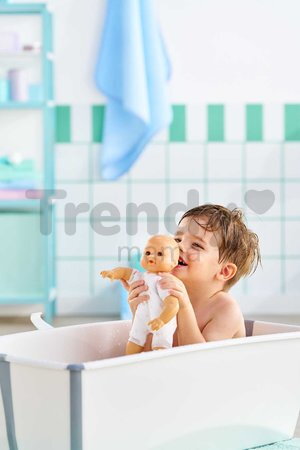 Bábika na kúpanie Baby Bath Coralie Mon Premiere Poupon Corolle s hnedými klipkajúcimi očami a kačičkou 30 cm od 18 mes