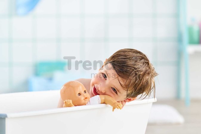 Bábika na kúpanie Baby Bath Coralie Mon Premiere Poupon Corolle s hnedými klipkajúcimi očami a kačičkou 30 cm od 18 mes
