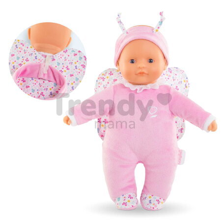 Bábika motýlik Sweet Heart Butterfly Mon Doudou Corolle s modrými očami a krídelkami 30 cm od 9 mes