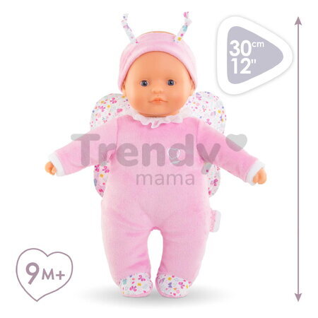 Bábika motýlik Sweet Heart Butterfly Mon Doudou Corolle s modrými očami a krídelkami 30 cm od 9 mes