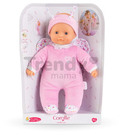 Bábika motýlik Sweet Heart Butterfly Mon Doudou Corolle s modrými očami a krídelkami 30 cm od 9 mes