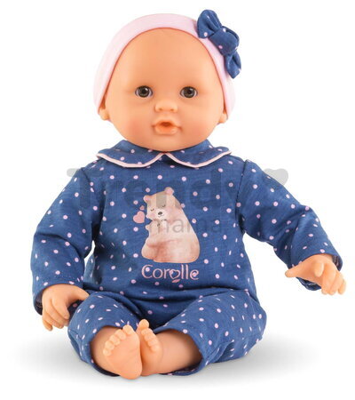 Bábika Bébé Calin Capucine Teddy Bear Mon Premier Poupon Corolle s hnedými klipkajúcimi očami 30 cm od 18 mes