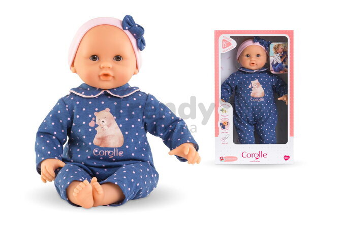 Bábika Bébé Calin Capucine Teddy Bear Mon Premier Poupon Corolle s hnedými klipkajúcimi očami 30 cm od 18 mes