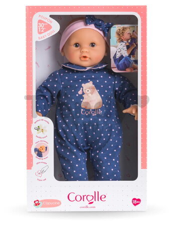 Bábika Bébé Calin Capucine Teddy Bear Mon Premier Poupon Corolle s hnedými klipkajúcimi očami 30 cm od 18 mes