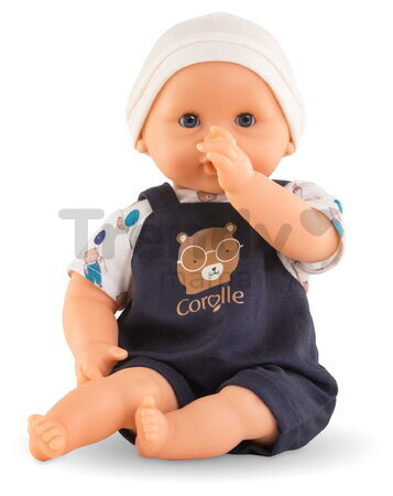 Bábika Bébé Calin Mael Teddy Bear Mon Premier Poupon Corolle s modrými klipkajúcimi očami 30 cm od 18 mes