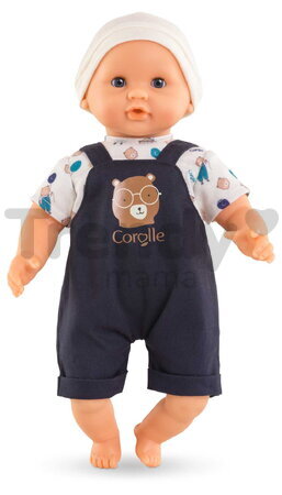 Bábika Bébé Calin Mael Teddy Bear Mon Premier Poupon Corolle s modrými klipkajúcimi očami 30 cm od 18 mes