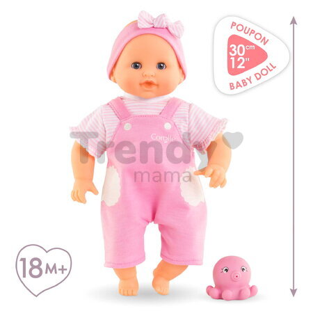 Bábika do vane Baby Bath Océane Mon Premiere Poupon Corolle s modrými klipkajúcimi očami a chobotnicou 30 cm od 18 mes