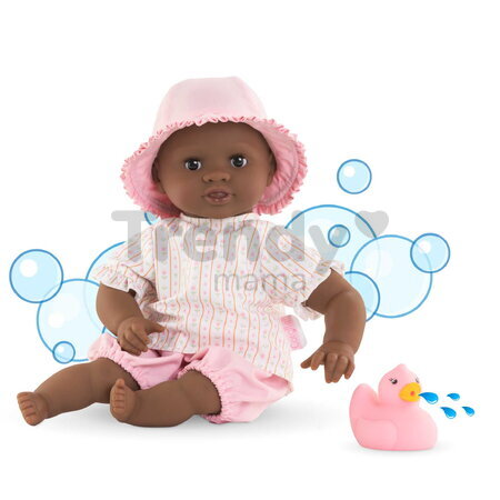 Bábika do vody Baby Bath Alyzée Mon Premiere Poupon Corolle s klobúčikom s hnedými klipkajúcimi očami a kačičkou 30 cm od 18 mes