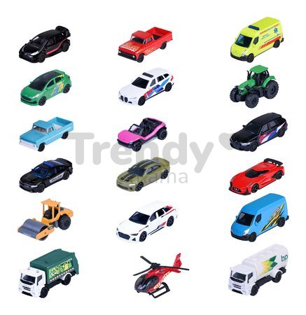 Autíčko Street Car Assorted Majorette kovové 18 rôznych druhov dĺžka 4 cm 1:64