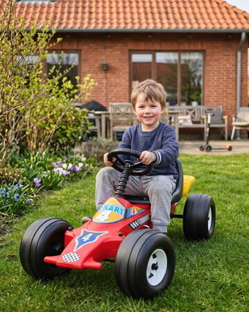 Štvorkolka na šliapanie Go Kart Dohány auto červená