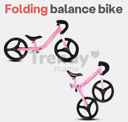 Balančné odrážadlo skladacie Folding Balance Bike Pink smarTrike z hliníka s ergonomickými úchytmi od 2-5 rokov