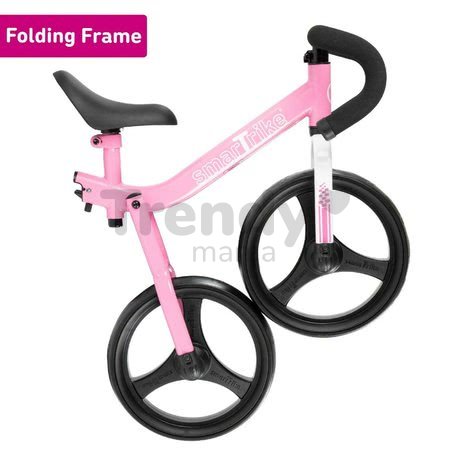 Balančné odrážadlo skladacie Folding Balance Bike Pink smarTrike ružové z hliníka s ergonomickými úchytmi od 2-5 rokov a chrániče ako darček