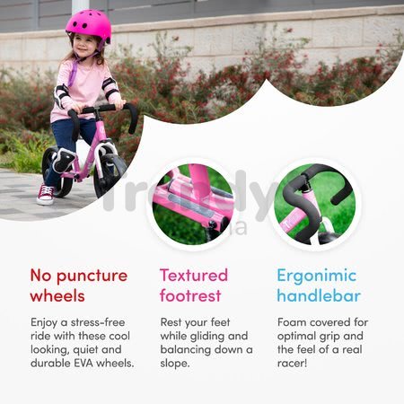 Balančné odrážadlo skladacie Folding Balance Bike Pink smarTrike ružové z hliníka s ergonomickými úchytmi od 2-5 rokov a chrániče ako darček